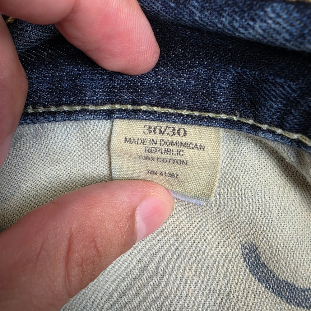 Polo Ralph Lauren 867 Jeans Mens 36x30 Blue Classic Fit Straight Leg Distressed - Picture 9 of 13